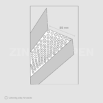 Illustration af metalprofilen Musesikring (type 2) fra Zinkshoppen.dk