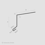 Stregtegning af metalprofilen Sålbænk (type 5) fra Zinkshoppen.dk