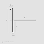 Stregtegning af metalprofilen Sideinddækning (type 1) fra Zinkshoppen.dk