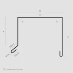 Stregtegning af metalprofilen Sternkapsel (type 6) fra Zinkshoppen.dk