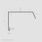 Stregtegning af metalprofilen Sternkapsel (type 8) fra Zinkshoppen.dk